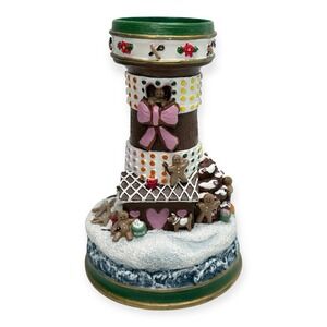 Danbury Mint Gingerbread Lighthouse Christmas Candlestick Cheryl Spencer Collin